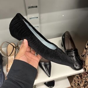 Frances Valentine Black Velvet Flats